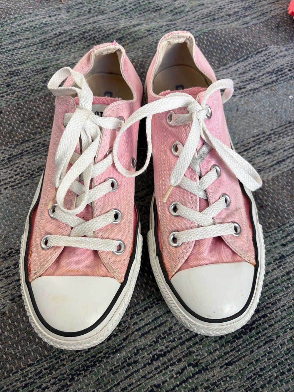 Converse Low-Top Canvas Sneakers in Pink and White
